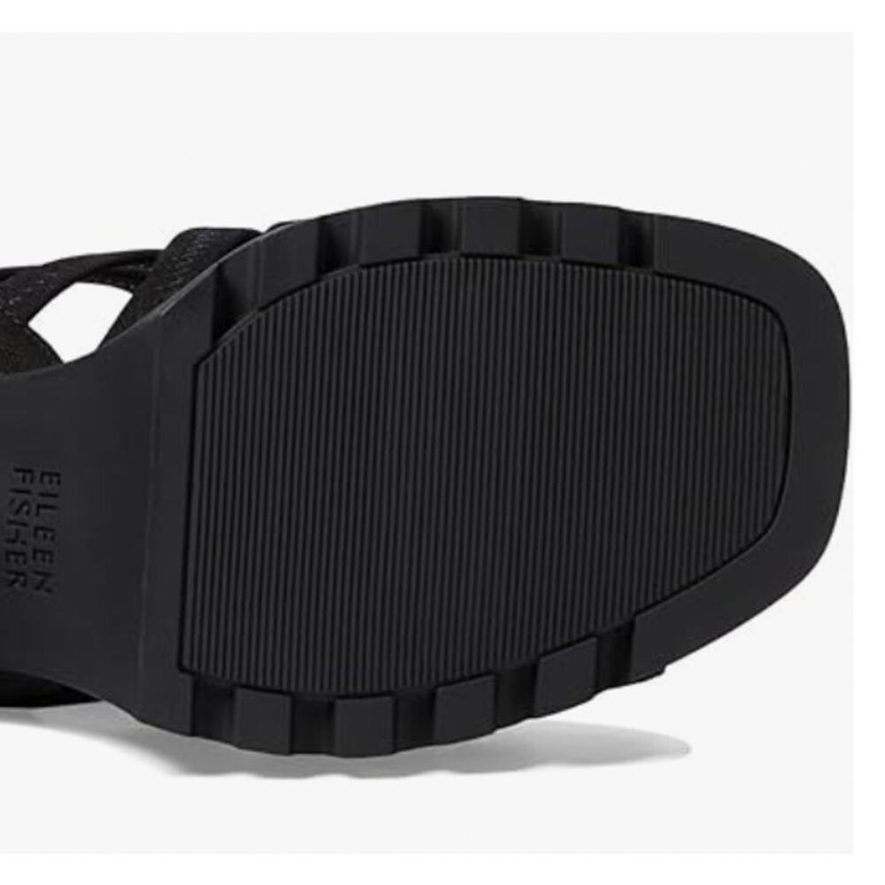 Eileen Fisher Tally Strappy Slingback Platform Sandal | Sz 5, Black New $225 - Picture 4 of 5